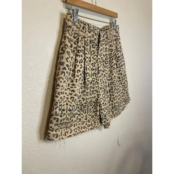 Free People We The Free Dog Town Cheetah Print High Waisted Boho Shorts Size 30 - Picture 11 of 14